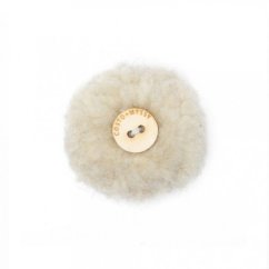 Ručně vyráběná vlněná bambule přírodní k našim čepicím a kloboukům 2