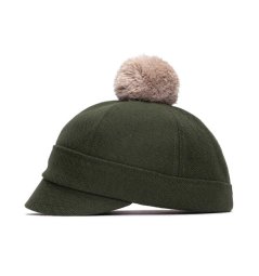 Klobouk Asmat tmavě zelený 2 s bambulí