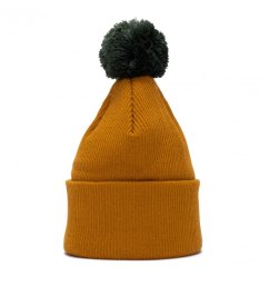 Merino čepice s bambulí Wau hořčicová 2