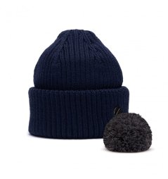 Nízká čepice z merina Bubu tmavě modrá 1 Nízká čepice z merina Bubu tmavě modrá 1