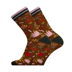 merino ponožky podzimní zahrada hnědé