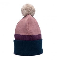 Barevná merino čepice s bambulí Mibu růžovomodrá 2 Barevná merino čepice s bambulí Mibu růžovomodrá 2