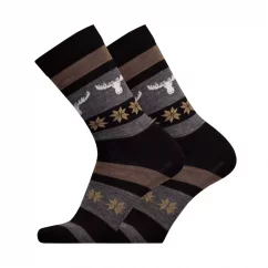 ponožky se vzorem jelena - černé