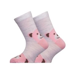 dětské merino ponožky medvídek růžové