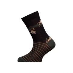 Dětské ponožky z merina s opičkami - černé