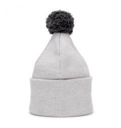 Merino čepice s bambulí Wau šedobílá 2