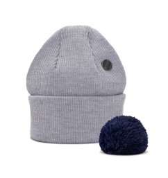 Merino čepice s bambulí Wau světle šedá