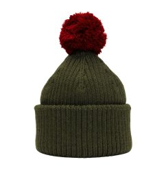 Nízká čepice z merina Bubu mechová zelená 2