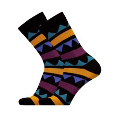 Merino ponožky pruhy a trojúhelníky