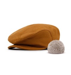 Stylová bekovka s bambulí Hupla hořčicová 1 Stylová bekovka s bambulí Hupla hořčicová 1