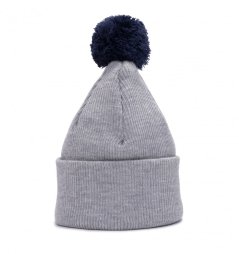 Merino čepice s bambulí Wau světle šedá 2