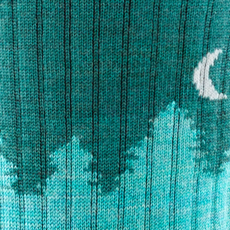 Treeline Micro Crew Midweight Aqua Detail