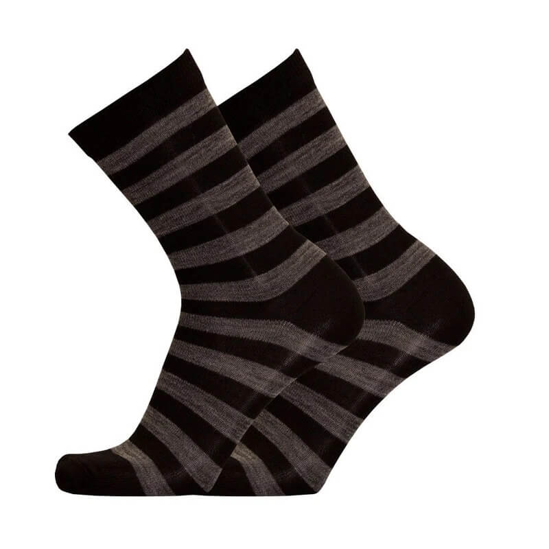 Merino ponožky pruhované - Velikost: 35-38, varianty: šedočerné