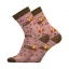 Ponožky z merina se vzorem lišek - růžové