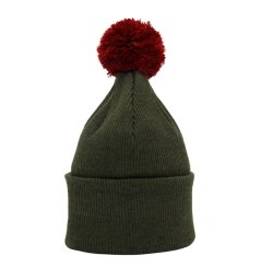 Merino čepice s bambulí Wau mechová zelená 2