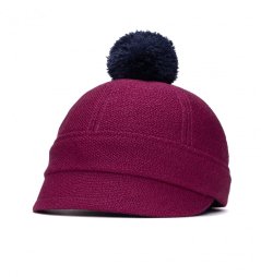 Klobouk Asmat purpurový s bambulí Klobouk Asmat purpurový s bambulí