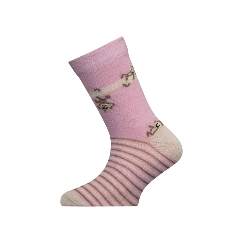 Dětské merino ponožky opičky - Velikost: 34-36, varianty: růžové