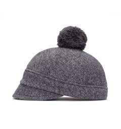 Klobouk Asmat šedý melír 2 s bambulí