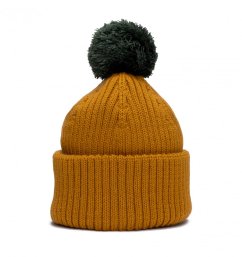 Nízká čepice z merina Bubu hořčicová 2