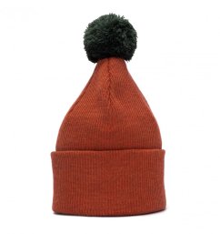 Merino čepice s bambulí Wau tmavě oranžová 2
