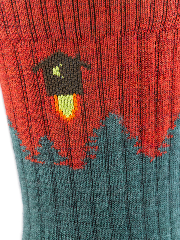 Number 2 Micro Crew Midweight Teal Detail
