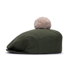 Stylová bekovka s bambulí Hupla tmavě zelená 2