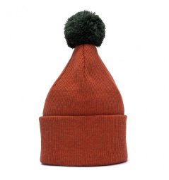 Merino čepice s bambulí Wau tmavě oranžová 2