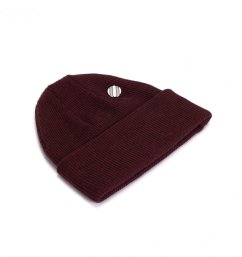 Merino čepice s bambulí Wau vínová 3 Merino čepice s bambulí Wau vínová 3