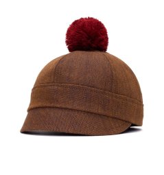 Klobouk Asmat tmavě hnědý 1 s bambulí Klobouk Asmat tmavě hnědý 1 s bambulí