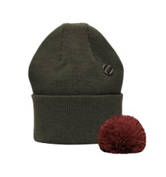 Merino čepice s bambulí Wau mechová zelená