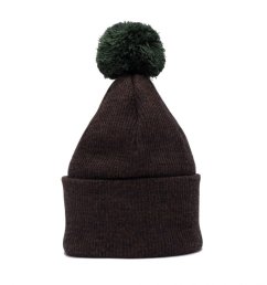 Merino čepice s bambulí Wau tmavě hnědá 2