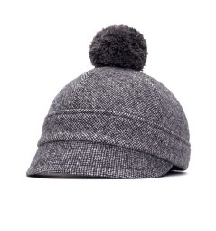 Klobouk Asmat šedý melír 1 s bambulí Klobouk Asmat šedý melír 1 s bambulí