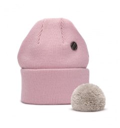 Merino čepice s bambulí Wau růžová