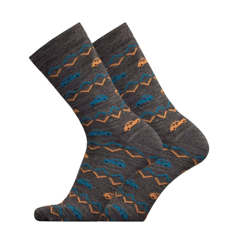 Merino ponožky autíčka - Velikost: 35-38, varianty: šedé Merino ponožky autíčka - Velikost: 35-38, varianty: šedé