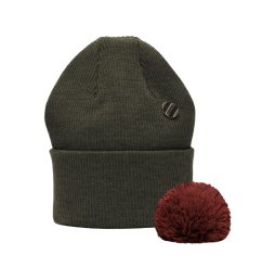 Merino čepice s bambulí Wau mechová zelená
